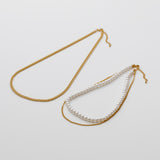 ciite' シーテ ネックレス 【 金属アレルギー対応 】3連パールチェーンネックレス サージカルステンレス 38～43cm, 40～45cm