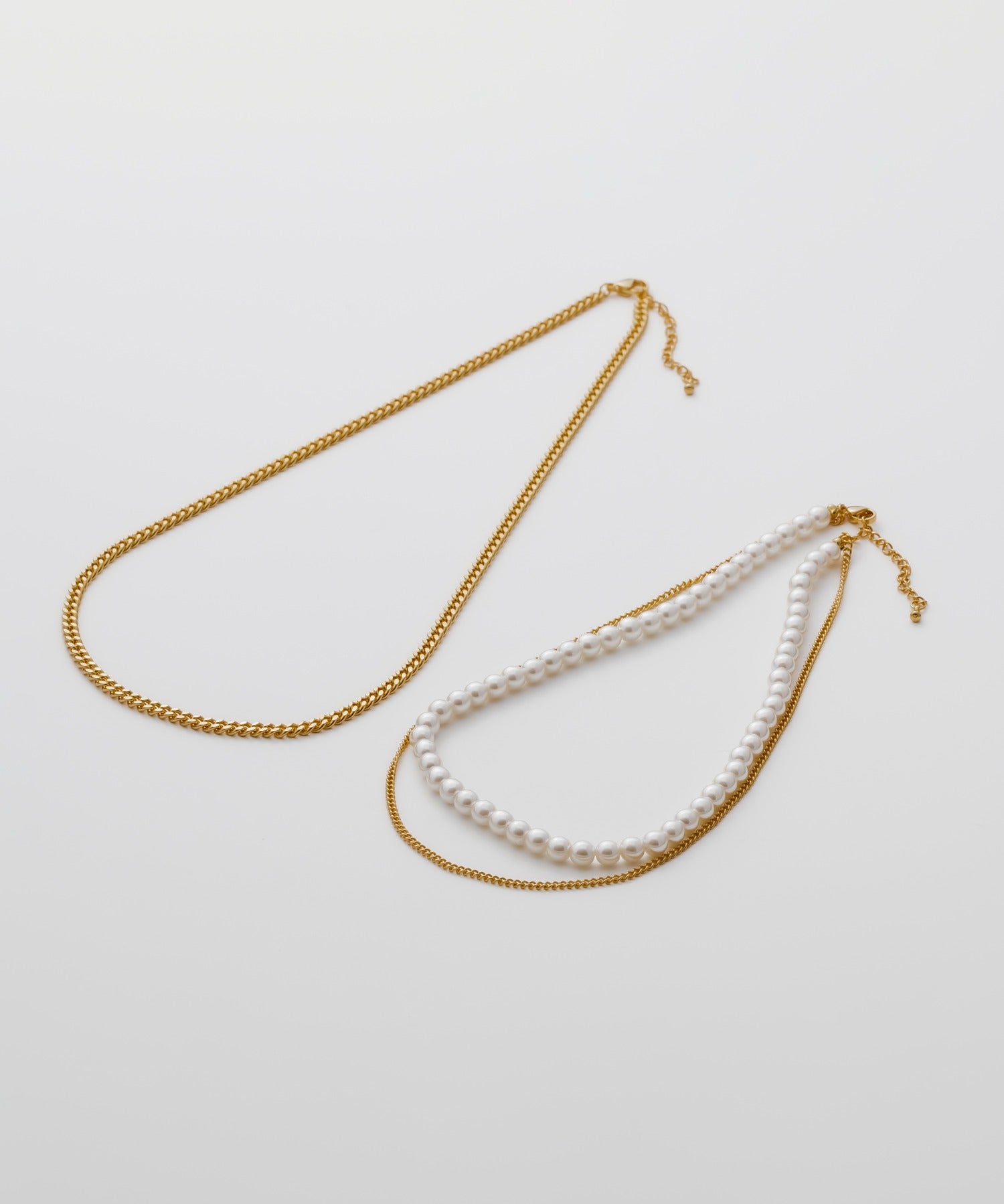 ciite' シーテ ネックレス 【 金属アレルギー対応 】3連パールチェーンネックレス サージカルステンレス 38～43cm, 40～45cm