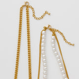 ciite' シーテ ネックレス 【 金属アレルギー対応 】3連パールチェーンネックレス サージカルステンレス 38～43cm, 40～45cm