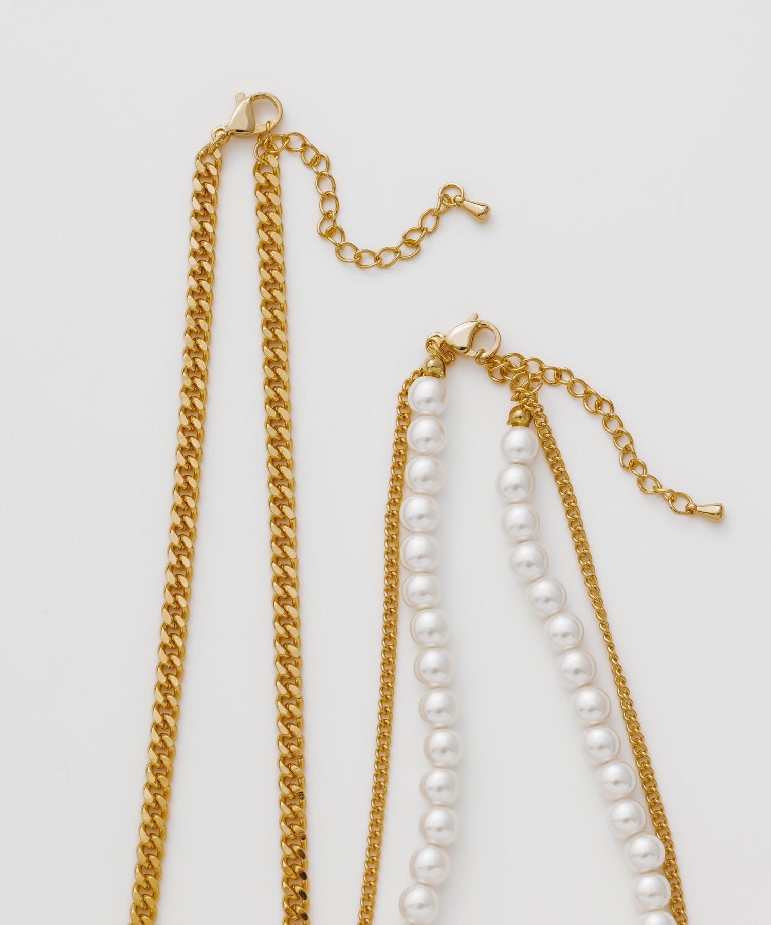 ciite' シーテ ネックレス 【 金属アレルギー対応 】3連パールチェーンネックレス サージカルステンレス 38～43cm, 40～45cm