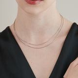 ciite' シーテ ネックレス 【 金属アレルギー対応 】 2連チェーンネックレス サージカルステンレス 36～41cm, 39～44cm シルバー FREE