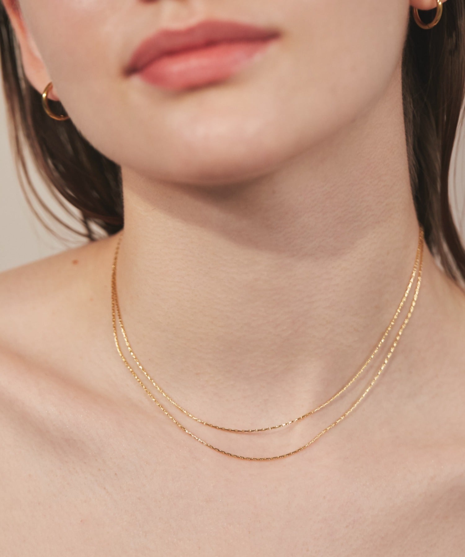 ciite' シーテ ネックレス 【 金属アレルギー対応 】 2連チェーンネックレス サージカルステンレス 36～41cm, 39～44cm ゴールド FREE