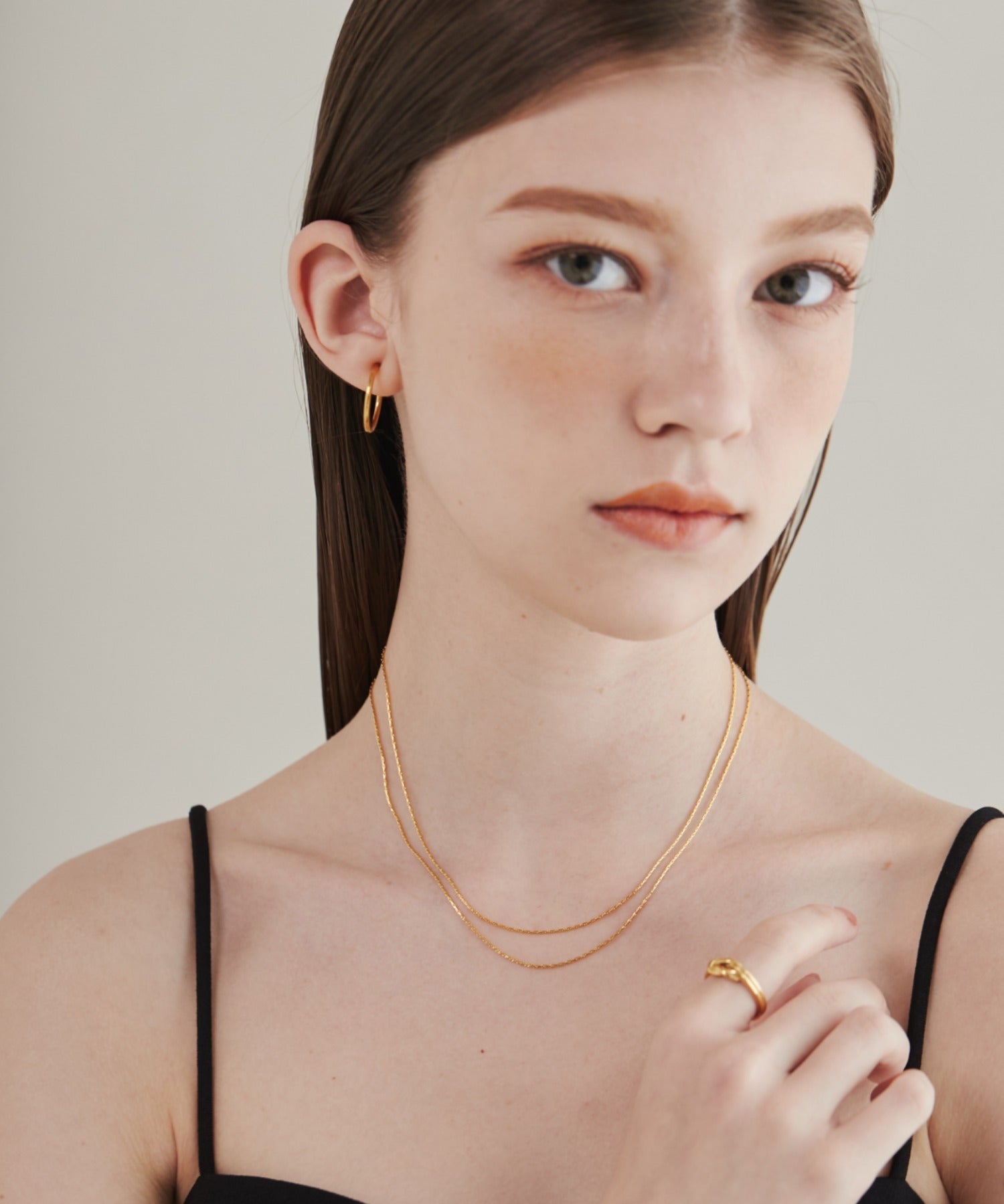 ciite' シーテ ネックレス 【 金属アレルギー対応 】 2連チェーンネックレス サージカルステンレス 36～41cm, 39～44cm