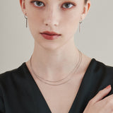 ciite' シーテ ネックレス 【 金属アレルギー対応 】 2連チェーンネックレス サージカルステンレス 36～41cm, 39～44cm