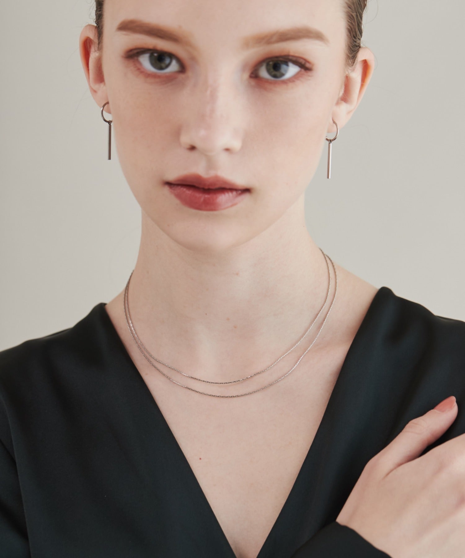 ciite' シーテ ネックレス 【 金属アレルギー対応 】 2連チェーンネックレス サージカルステンレス 36～41cm, 39～44cm