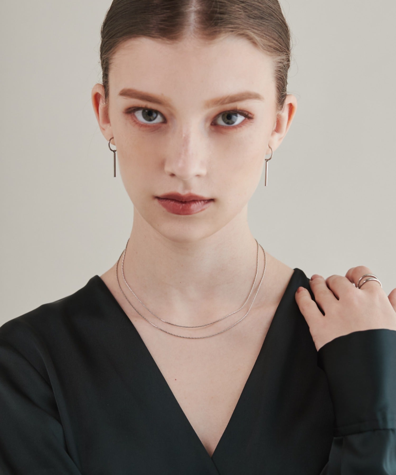 ciite' シーテ ネックレス 【 金属アレルギー対応 】 2連チェーンネックレス サージカルステンレス 36～41cm, 39～44cm