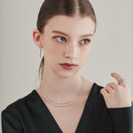 ciite' シーテ ネックレス 【 金属アレルギー対応 】 2連チェーンネックレス サージカルステンレス 36～41cm, 39～44cm