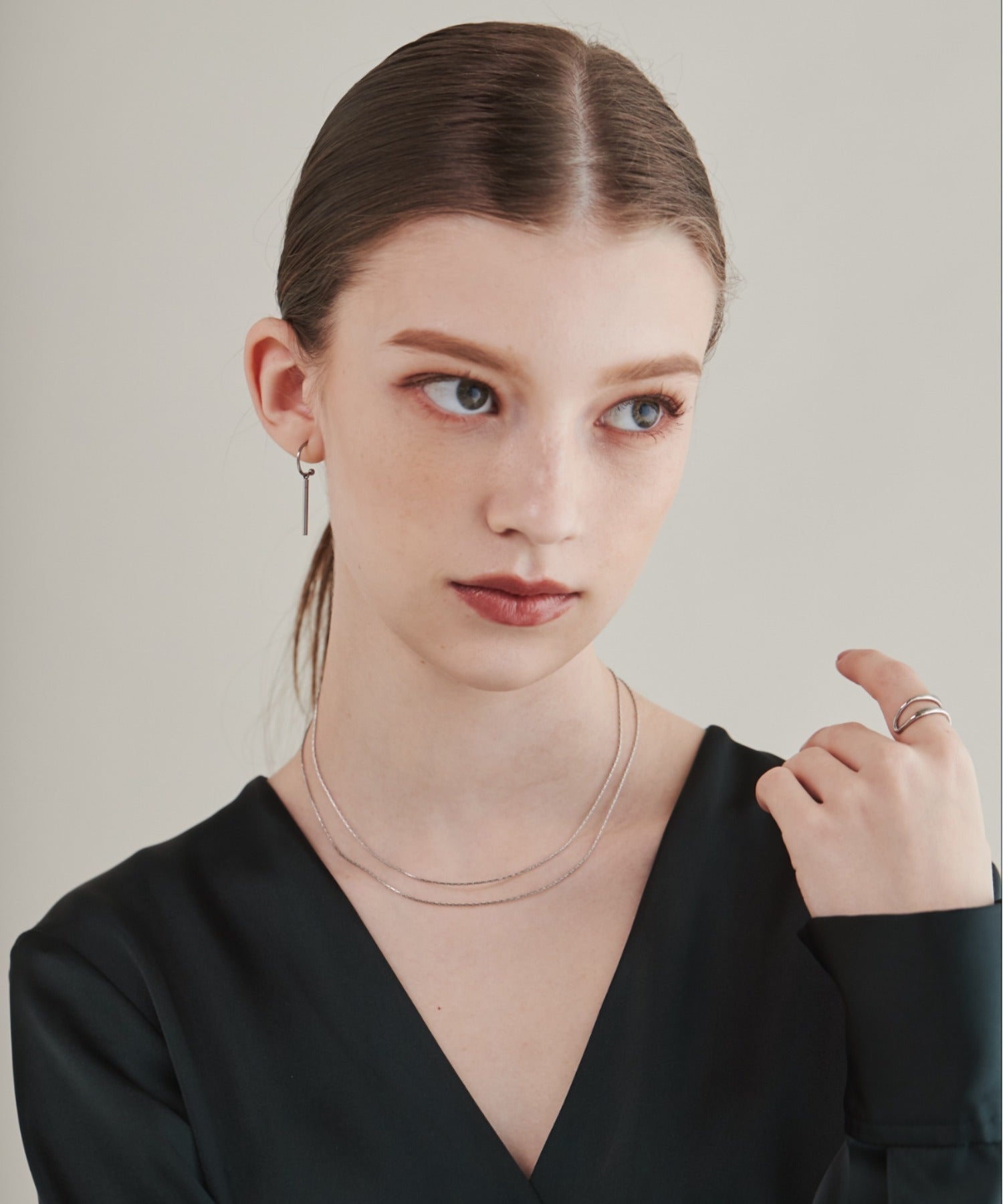 ciite' シーテ ネックレス 【 金属アレルギー対応 】 2連チェーンネックレス サージカルステンレス 36～41cm, 39～44cm