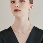 ciite' シーテ ネックレス 【 金属アレルギー対応 】 2連チェーンネックレス サージカルステンレス 36～41cm, 39～44cm