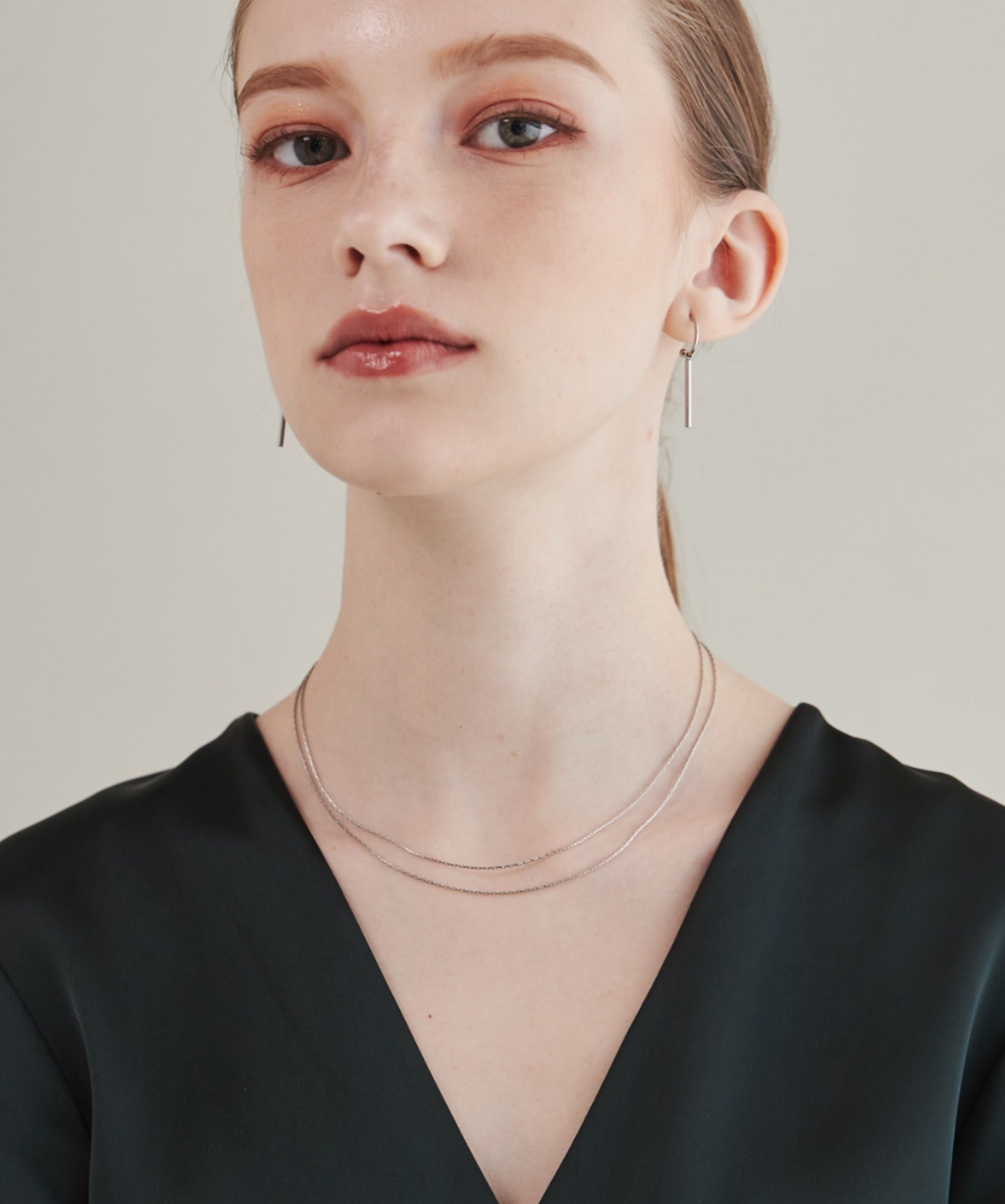 ciite' シーテ ネックレス 【 金属アレルギー対応 】 2連チェーンネックレス サージカルステンレス 36～41cm, 39～44cm