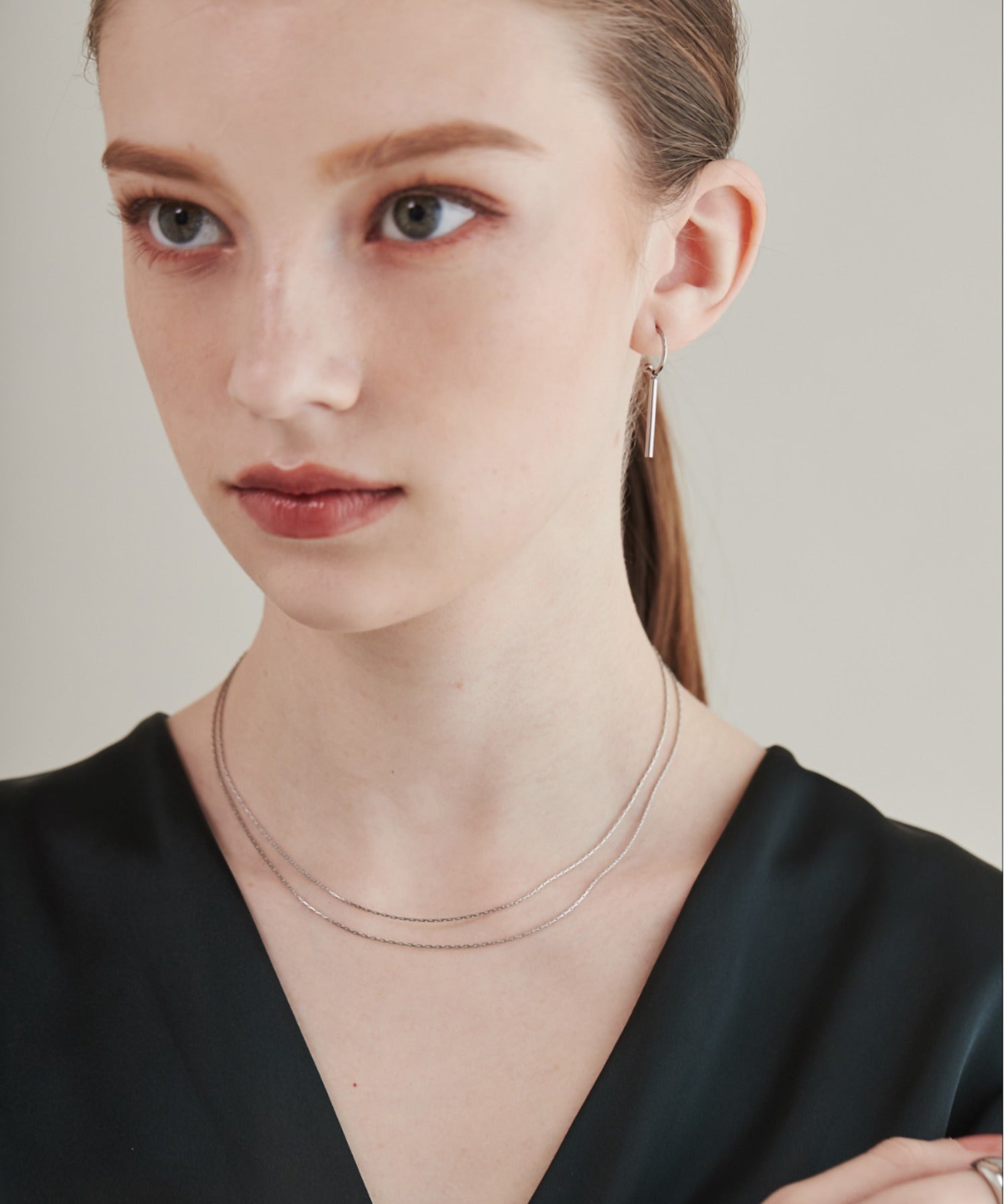 ciite' シーテ ネックレス 【 金属アレルギー対応 】 2連チェーンネックレス サージカルステンレス 36～41cm, 39～44cm