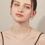 ciite' シーテ ネックレス 【 金属アレルギー対応 】 2連チェーンネックレス サージカルステンレス 36～41cm, 39～44cm