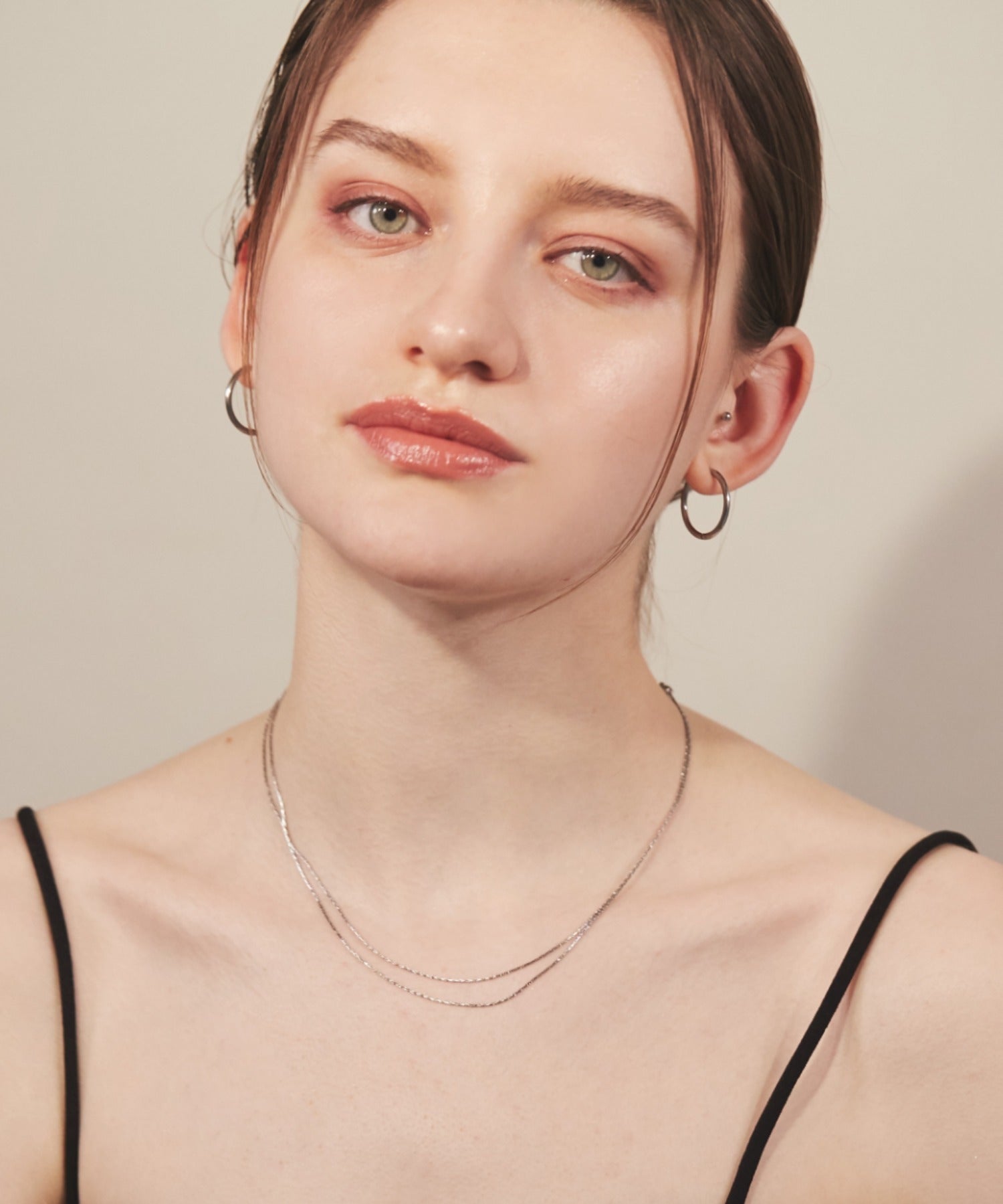 ciite' シーテ ネックレス 【 金属アレルギー対応 】 2連チェーンネックレス サージカルステンレス 36～41cm, 39～44cm