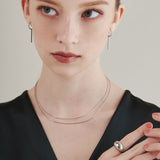 ciite' シーテ ネックレス 【 金属アレルギー対応 】 2連チェーンネックレス サージカルステンレス 36～41cm, 39～44cm