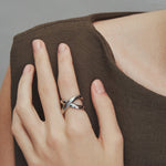 ciite' シーテ リング 【 金属アレルギー対応 】 ビッグクロスリング サージカルステンレス シルバー