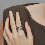 ciite' シーテ リング 【 金属アレルギー対応 】 ビッグクロスリング サージカルステンレス シルバー