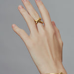 ciite' シーテ リング 【 金属アレルギー対応 】 ビッグクロスリング サージカルステンレス