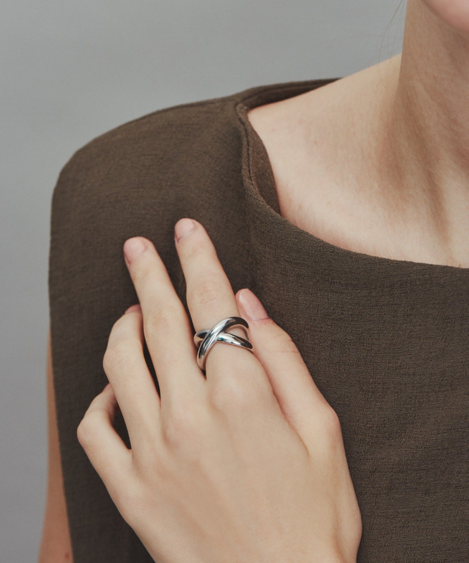 ciite' シーテ リング 【 金属アレルギー対応 】 ビッグクロスリング サージカルステンレス