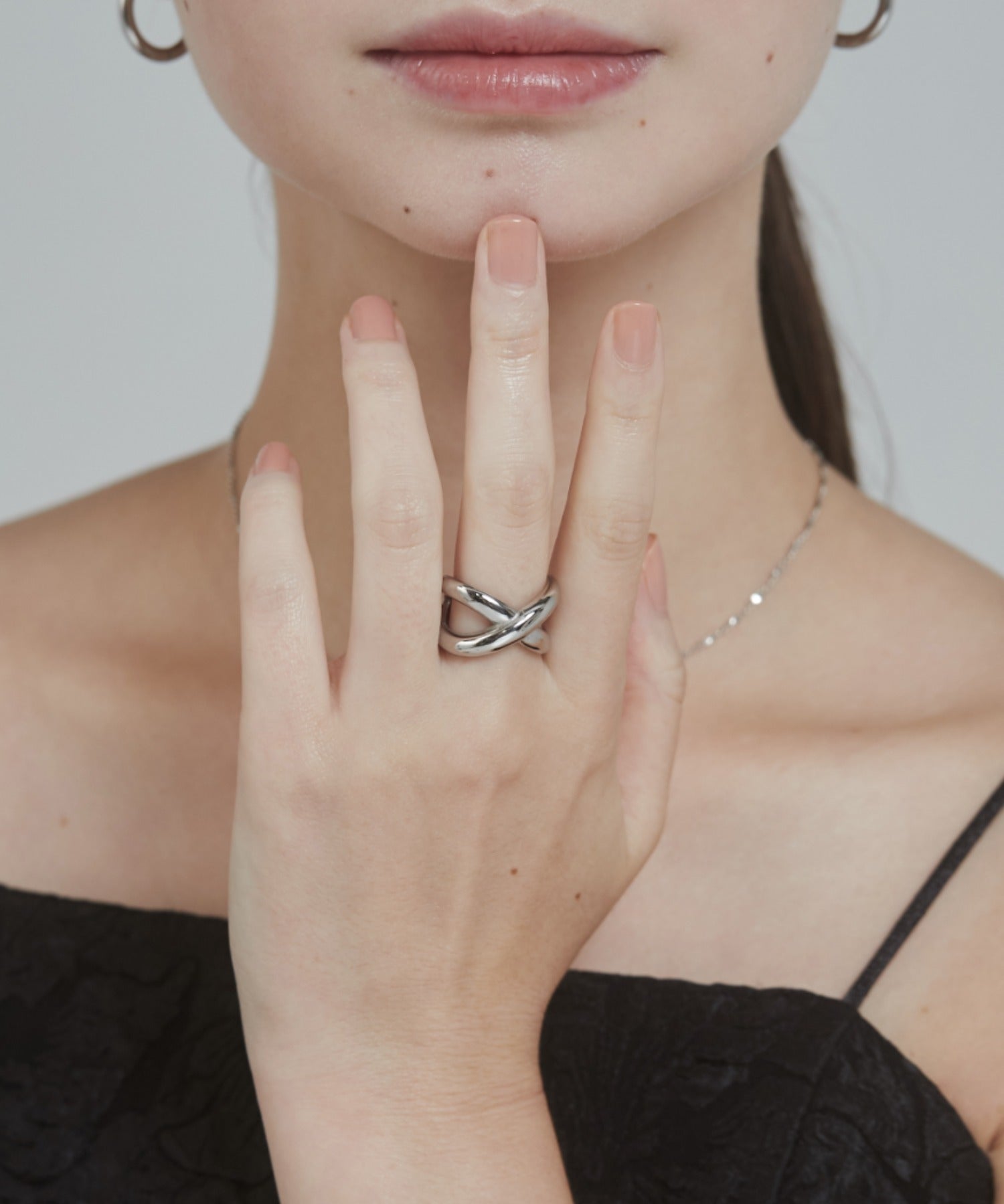 ciite' シーテ リング 【 金属アレルギー対応 】 ビッグクロスリング サージカルステンレス