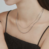 ciite' シーテ ネックレス 【 金属アレルギー対応 】 チェーンネックレス 2セット サージカルステンレス （38～43cm, 40～45cm） シルバー FREE