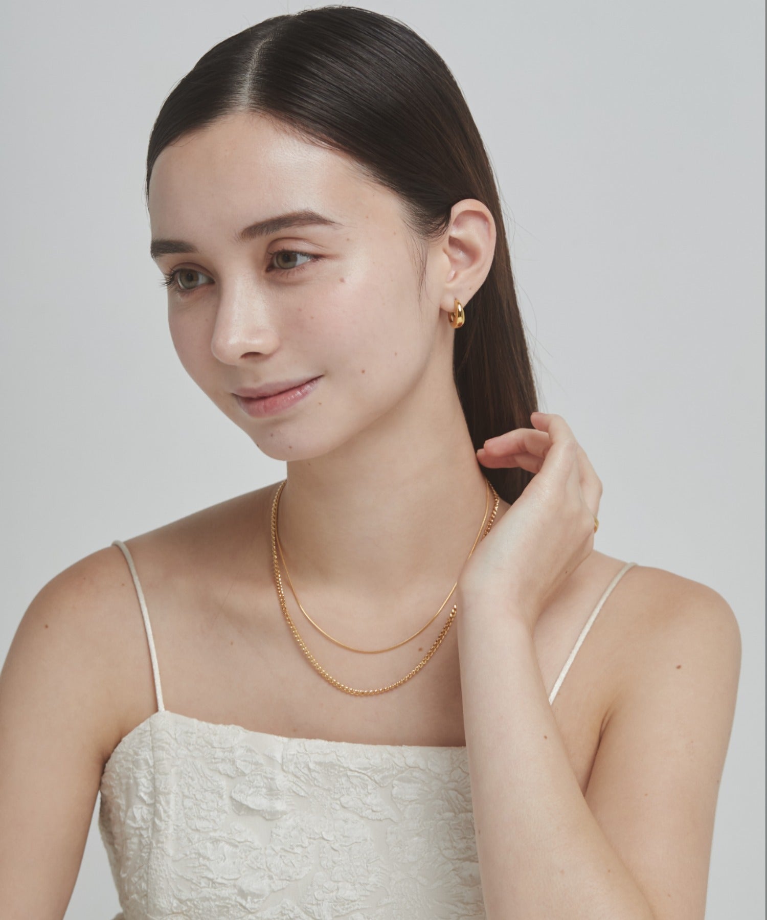 ciite' シーテ ネックレス 【 金属アレルギー対応 】 チェーンネックレス 2セット サージカルステンレス （38～43cm, 40～45cm）