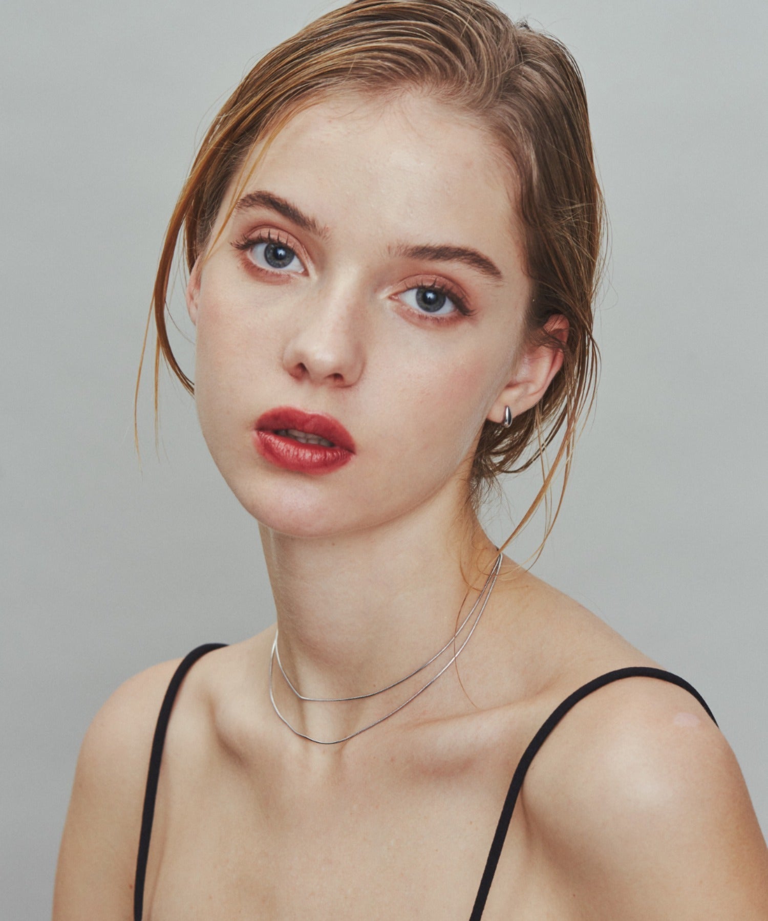 ciite' シーテ ネックレス 【 金属アレルギー対応 】 1mm スネークネックレス 2個セット サージカルステンレス 36～41cm, 39～44cm