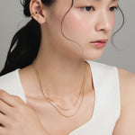 ciite' シーテ ネックレス 【 金属アレルギー対応 】 1mm スネークネックレス 2個セット サージカルステンレス 36～41cm, 39～44cm