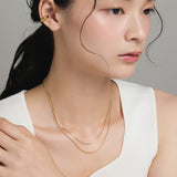 ciite' シーテ ネックレス 【 金属アレルギー対応 】 1mm スネークネックレス 2個セット サージカルステンレス 36～41cm, 39～44cm