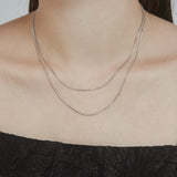 ciite' シーテ ネックレス 【 金属アレルギー対応 】 1mm スネークネックレス 2個セット サージカルステンレス 36～41cm, 39～44cm