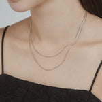 ciite' シーテ ネックレス 【 金属アレルギー対応 】 1mm スネークネックレス 2個セット サージカルステンレス 36～41cm, 39～44cm