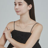 ciite' シーテ ネックレス 【 金属アレルギー対応 】 1mm スネークネックレス 2個セット サージカルステンレス 36～41cm, 39～44cm