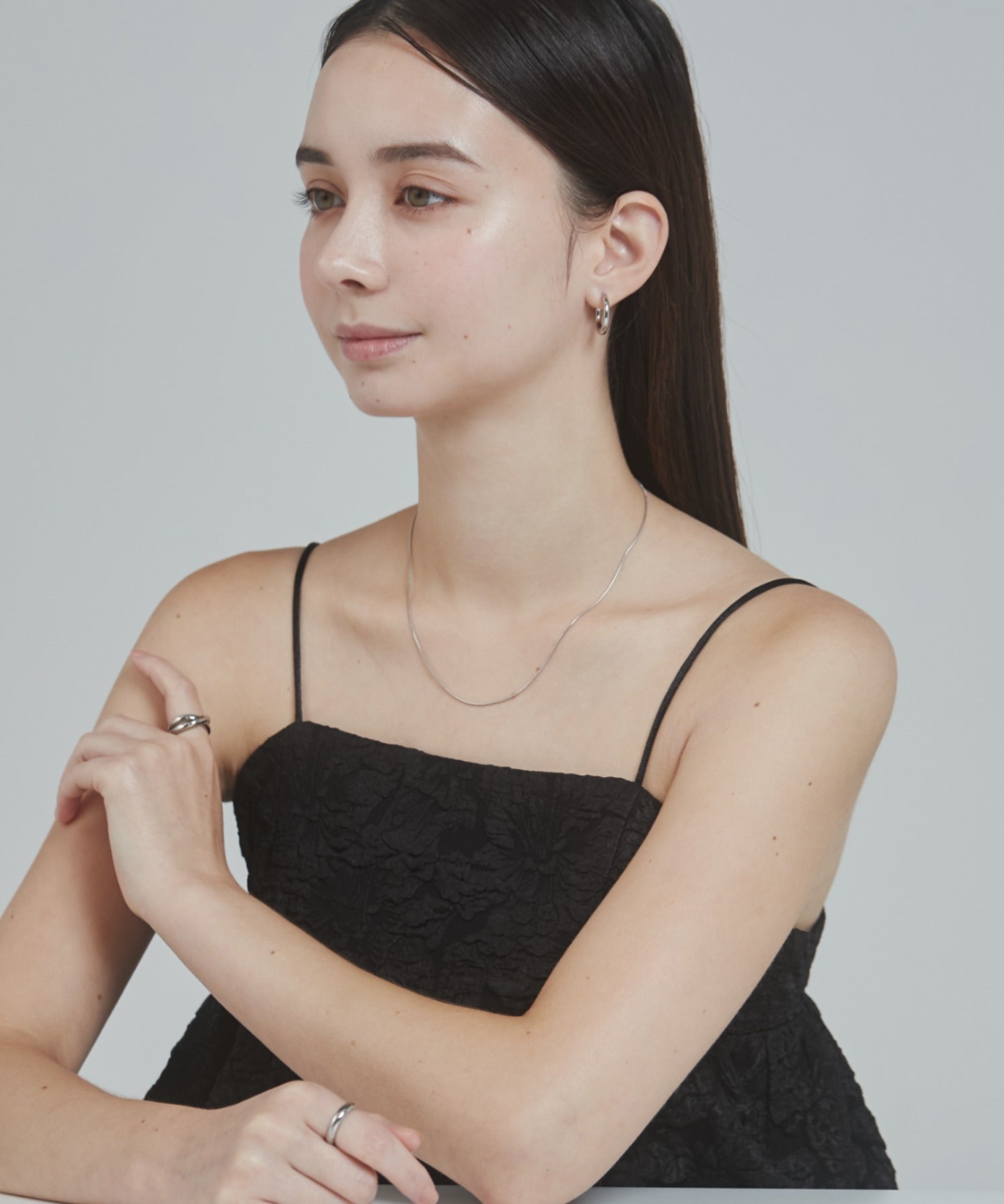 ciite' シーテ ネックレス 【 金属アレルギー対応 】 1mm スネークネックレス 2個セット サージカルステンレス 36～41cm, 39～44cm