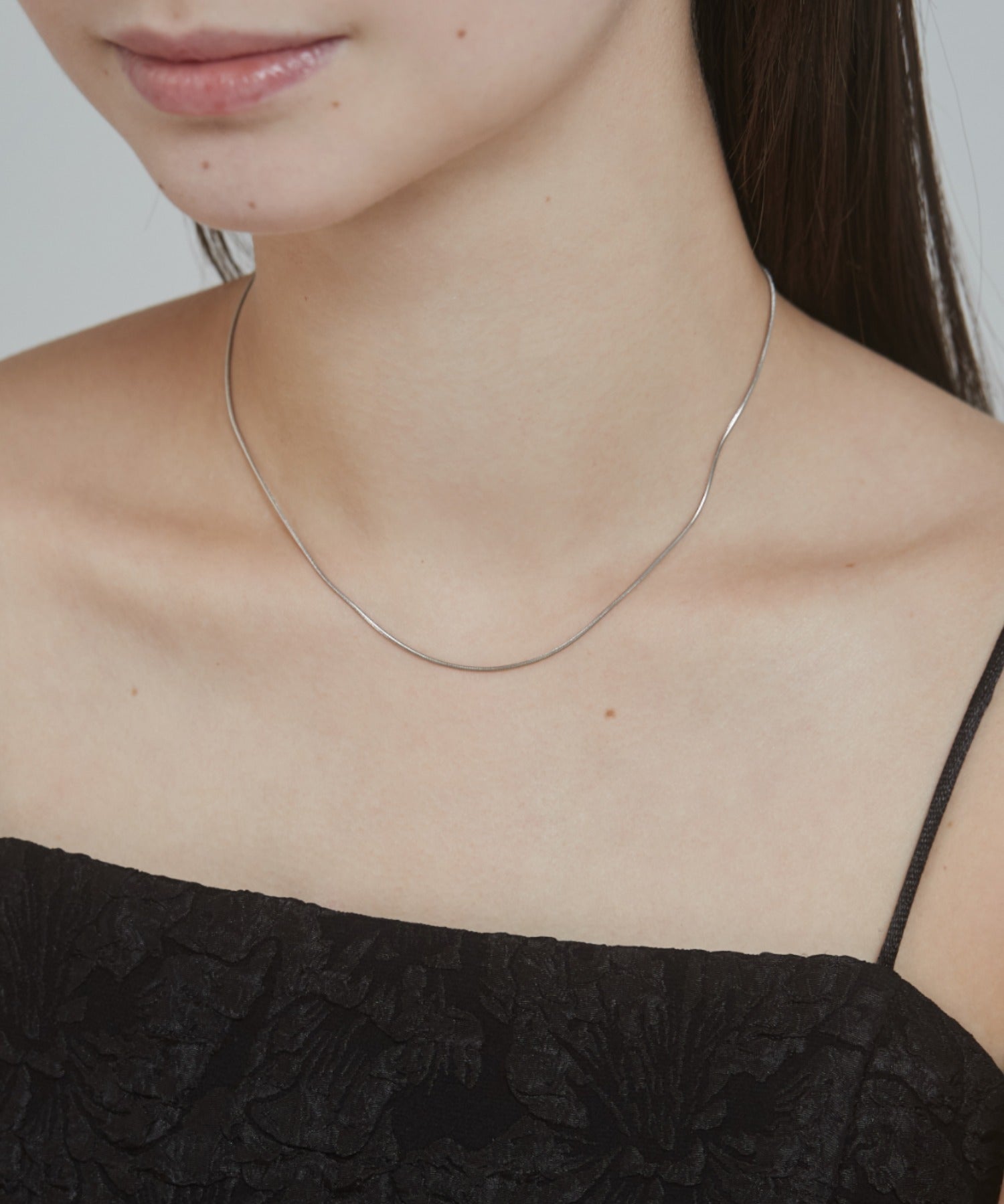 ciite' シーテ ネックレス 【 金属アレルギー対応 】 1mm スネークネックレス 2個セット サージカルステンレス 36～41cm, 39～44cm