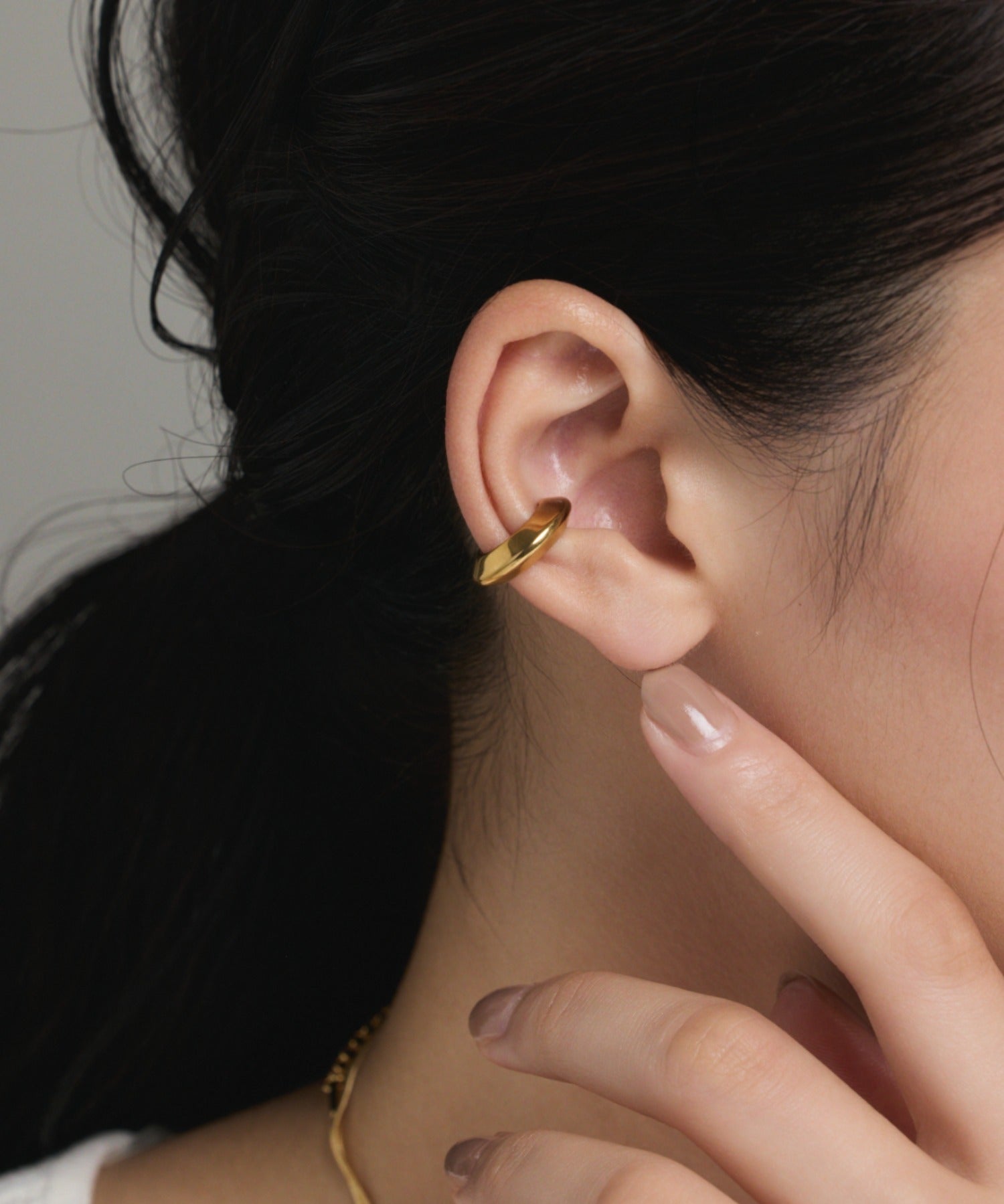 ciite' シーテ イヤーカフ 【 金属アレルギー対応 】 サークルイヤーカフ サージカルステンレス ゴールド FREE