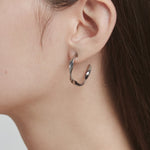 ciite' シーテ ピアス（両耳用） 【 金属アレルギー対応 】 ツイストフープピアス サージカルステンレス (両耳用) シルバー FREE