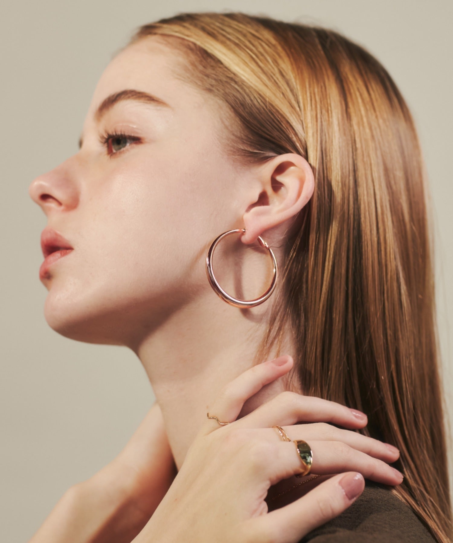 ciite' シーテ イヤリング ボリューム フープイヤリング (両耳用)