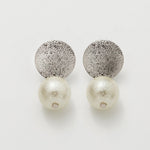 ciite' シーテ ピアス（両耳用） 梨地プレート × パールピアス (両耳用) シルバー系その他 FREE