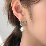 ciite' シーテ ピアス（両耳用） 梨地プレート × パールピアス (両耳用) ゴールド FREE