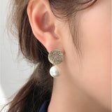 ciite' シーテ ピアス（両耳用） 梨地プレート × パールピアス (両耳用) ゴールド FREE