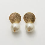 ciite' シーテ ピアス（両耳用） 梨地プレート × パールピアス (両耳用)