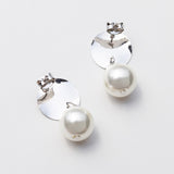 ciite' シーテ ピアス（両耳用） 梨地プレート × パールピアス (両耳用)