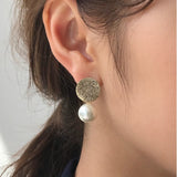 ciite' シーテ ピアス（両耳用） 梨地プレート × パールピアス (両耳用)