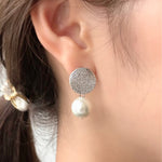 ciite' シーテ ピアス（両耳用） 梨地プレート × パールピアス (両耳用)