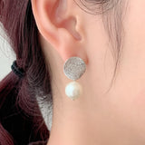 ciite' シーテ ピアス（両耳用） 梨地プレート × パールピアス (両耳用)