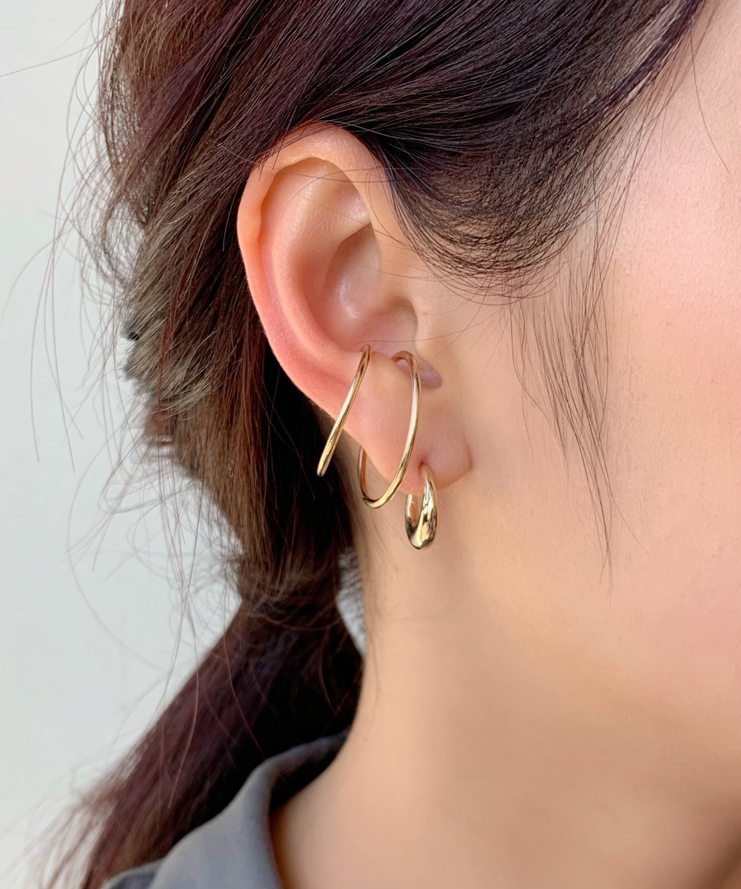 ciite' シーテ イヤーカフ 立体2連イヤーカフ