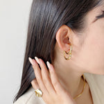 ciite' シーテ ピアス（両耳用） 立体デザインピアス イヤーカフ風 (両耳用)