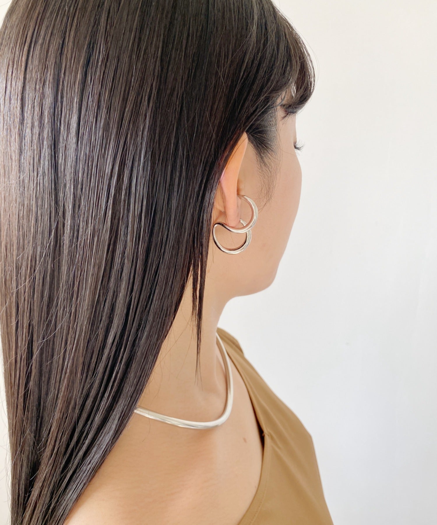 ciite' シーテ ピアス（両耳用） 立体デザインピアス イヤーカフ風 (両耳用)