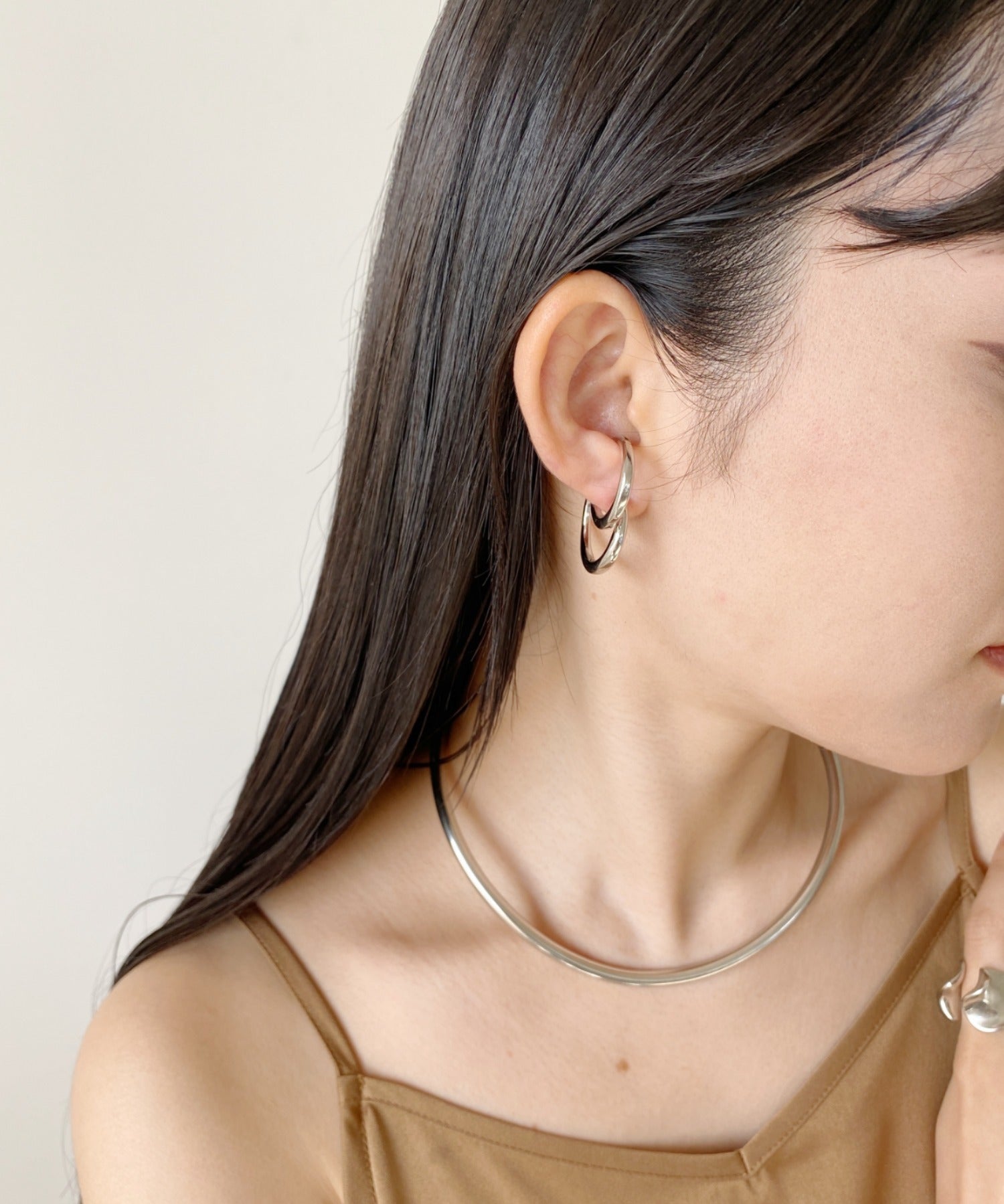 ciite' シーテ ピアス（両耳用） 立体デザインピアス イヤーカフ風 (両耳用)