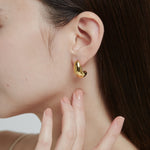 ciite' シーテ ピアス（両耳用） 【 金属アレルギー対応 】 ぷっくりピアス サージカルステンレス (両耳用) ゴールド FREE