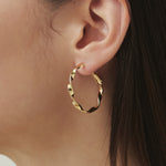 ciite' シーテ ピアス（両耳用） ねじりフープピアス (両耳用)